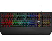 AOC GK200 RGB Membrane Gaming Keyboard (RU), Backlight (RGB), 100% anti-ghosting, USB Hub: 1 x USB, Ultra-portable design, Magnetic Leather Wrist Rest, USB